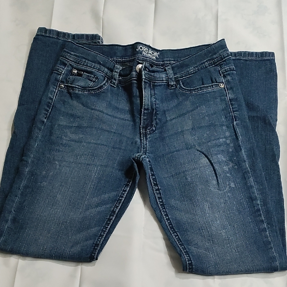 Jordache‎ Youngs Blue Straight Leg Jeans with Classic Indigo Wash Size 14
